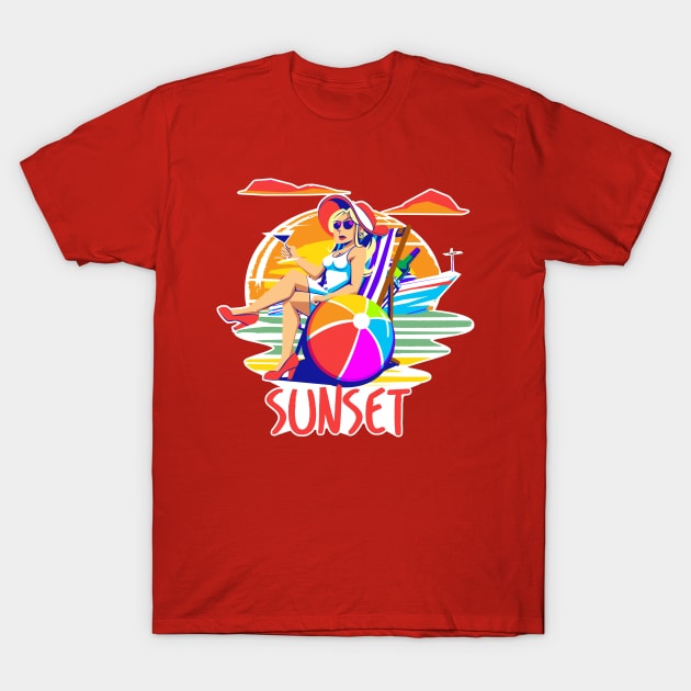 Sunset Lady T-Shirt by Niall Byrne